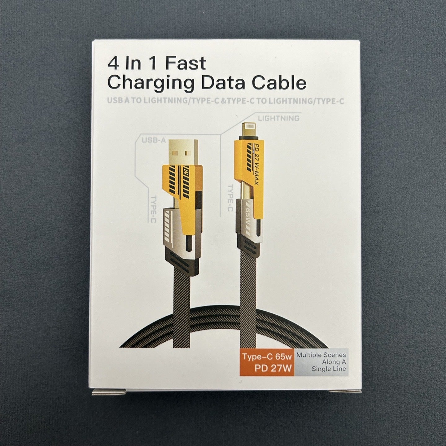 USB CABLE 4 IN 1 FAST CHARGE 65 WATT